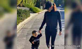 Eva Longoria keeps it casual on a 'Sunday stroll' with baby Santiago