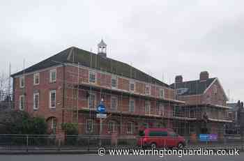 Scaffolding goes up on one of Warrington's most iconic buildings