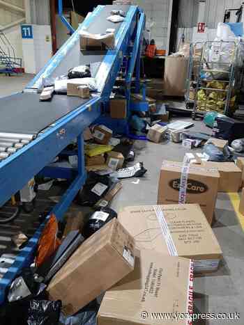 Hermes parcel delivery depot a shocking mess in leaked photos from Yorkshire depot