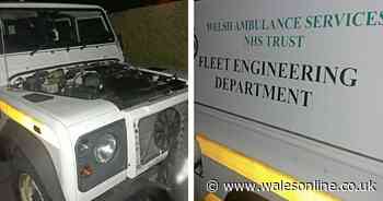 Thieves steal bonnet of ambulance vehicle while it was parked in Ebbw Vale