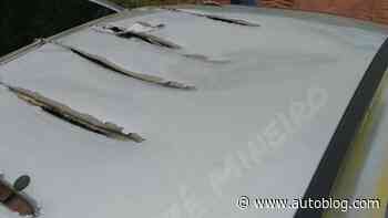 This is what it looks like when an airplane propeller meets a car's roof