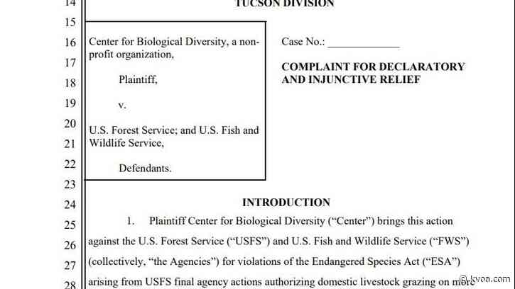 Lawsuit filed against Trump Administration by Centers for Biological Diversity