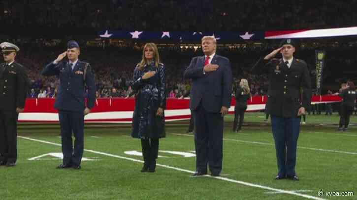 Trump cheered loudly at college football title game