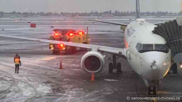 WestJet flight bound for Victoria diverts to Vancouver after striking flock of birds