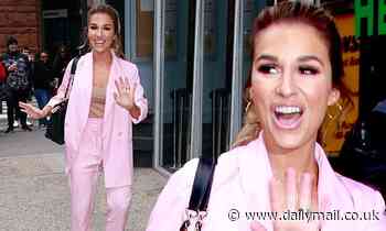 Jessie James Decker shows off her 6lb weight loss in a pretty pink suit during a press day in NYC
