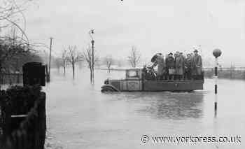 The junction of Melrosegate and Fourth Avenue during the floods of 1947
