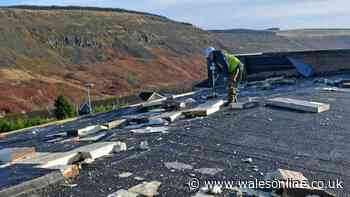 Parents watch as roof blows off Maerdy school while children are inside