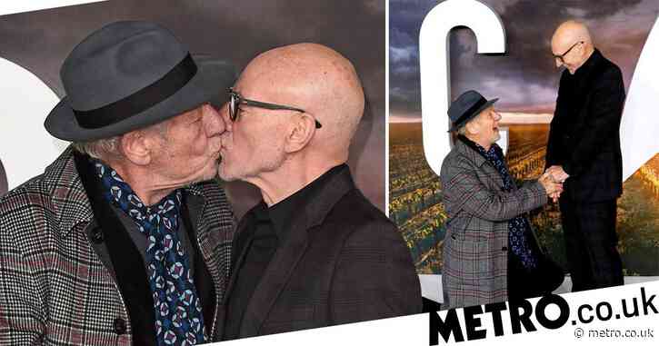 Patrick Stewart celebrates Picard launch by kissing BFF Ian McKellen at premiere