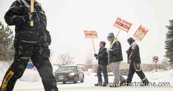 Snow is falling with plow drivers on strike in St. Louis County