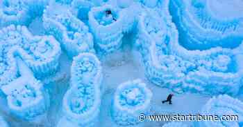 Workers put final touches on Ice Castles, opening Friday in New Brighton
