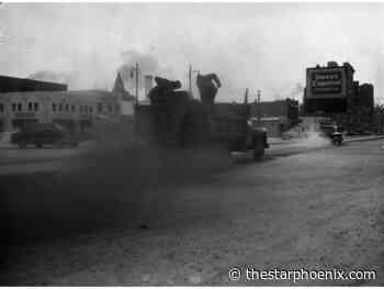 Throwback Thursday: Icy streets being gravelled