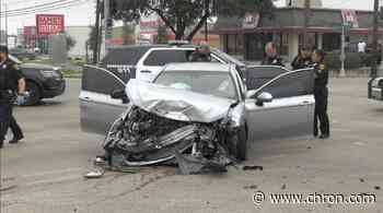 Video: 120 mph police chase ends in violent crash in northeast Houston