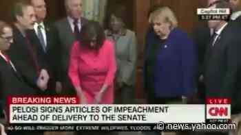 Pelosi angers GOP by using 30 different personalized pens to sign Trump's 'sham' impeachment articles