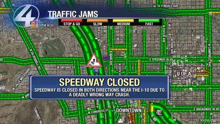 Deadly wrong-way crash closes Speedway, I-10