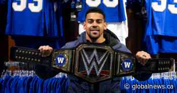WWE gives Winnipeg Blue Bombers their own ‘championship belt’