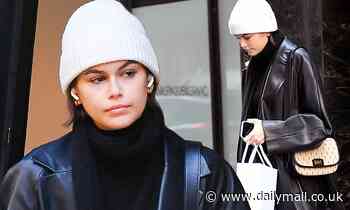 Kaia Gerber looks downcast as she juices in NYC amid 'split from Pete Davidson'