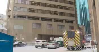 Downtown Edmonton building evacuated after vehicle hits sprinkler room