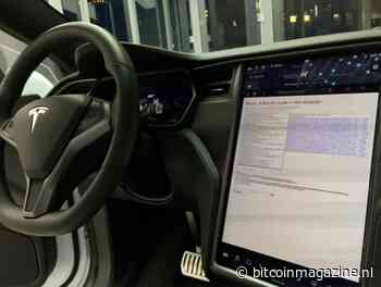 Bitcoin (BTC) full node in browser van elektrische Tesla auto