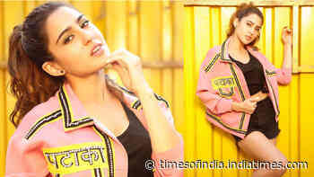 Sara Ali Khan channels major rock chick vibes in denim shorts, crop top and embellished pink jacket