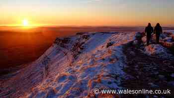 Hundreds of people climb Pen y Fan to catch glimpse of stunning sunrise