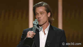 Brad Pitt's SAG Awards speech pokes fun at his 'Tinder profile,' Quentin Tarantino's love of feet