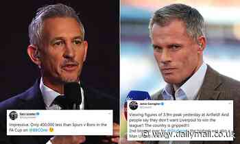 'Only 400,000 less than Spurs v Boro in the FA Cup': Gary Lineker takes on Jamie Carragher