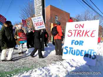 Strike closes Ottawa public elementary schools Monday, while English Catholic schools to close Tuesday