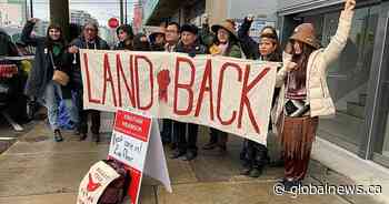 Indigenous leaders protest against major Alberta oilsands mine proposal