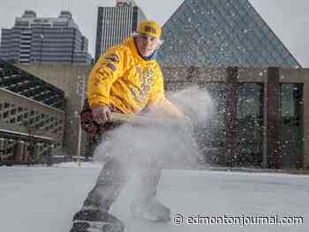 Watch: Ontario man laps city hall rink for over 19 hours