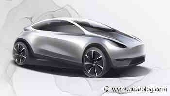 Tesla city car sketched for a recruitment ad in China