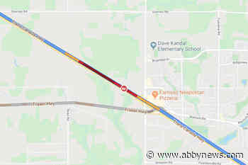 Westbound Highway 1 roll-over crash slowing commuters in Abbotsford