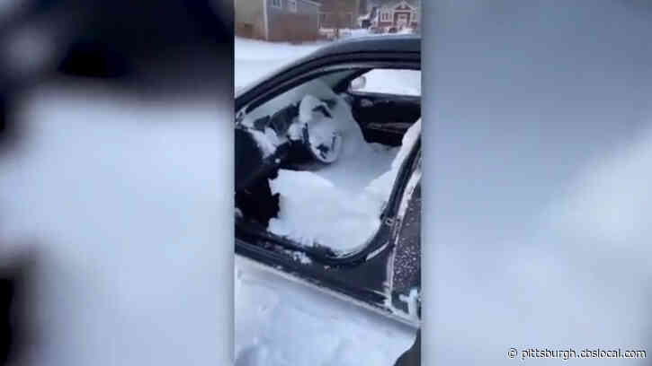 Woman’s Car Fills With Snow After Leaving Window Open In Blizzard