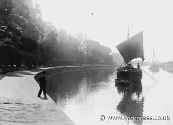 Setting sail: A barge on the River Ouse in York in the 1890s