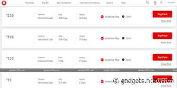 Vodafone Rs. 558, Rs. 398 New Prepaid Plans Offer 3GB Daily Data and Unlimited Calls