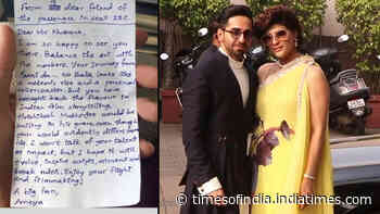 Ayushmann Khurrana receives appreciation note from a fan on flight, actor says 'We live for this'