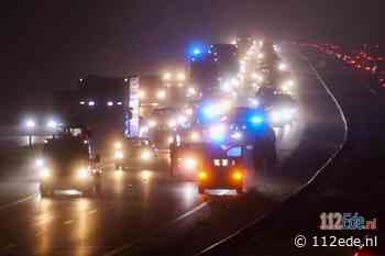 File op de A30 bij Barneveld na aanrijding