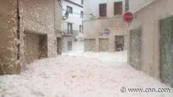 Sea foam floods Spanish beach town