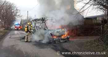 Emergency services called after Northumberland school bus gutted by fire