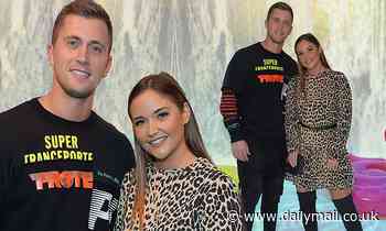 Jacqueline Jossa is chic in leopard print as she cosies up to Dan Osborne at drinks launch party