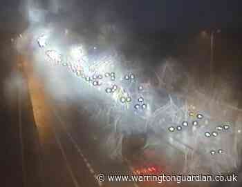 Long delays on M62 as lane closed in Warrington
