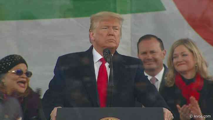 Trump, a late convert to cause, attends anti-abortion rally