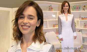 Game of Thrones star Emilia Clarke oozes elegance in a shirt dress at beauty bash in London