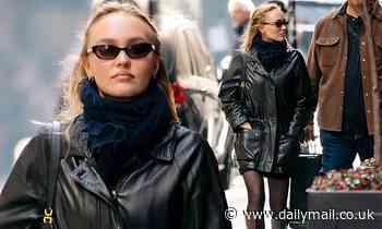 Johnny Depp's daughter Lily-Rose Depp looks every inch a movie star as she rocks a leather jacket