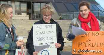 Anti-war protesters gather at University of Lethbridge