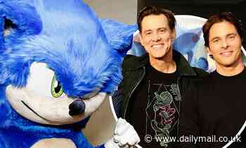 Jim Carrey and James Marsden are in good spirits at Sonic The Hedgehog conference in Beverly Hills