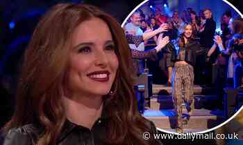 Cheryl oozes sex appeal in python print trousers and a cropped shirt while on The Greatest Dancer