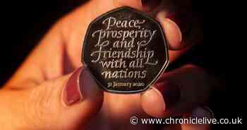 First images of 'third time lucky' Brexit commemorative 50p coin revealed by Chancellor Sajid Javid