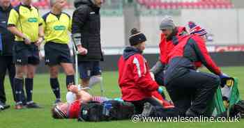 Horror injury to Welsh Premiership hot prospect and gruesome on-field treatment sees game held up for 15 minutes