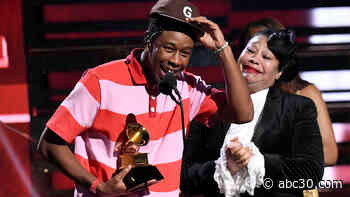 Tyler, the Creator brings mom onstage for Grammys acceptance speech