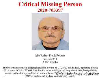 Silver Alert Issued For Missing Anne Arundel County Man